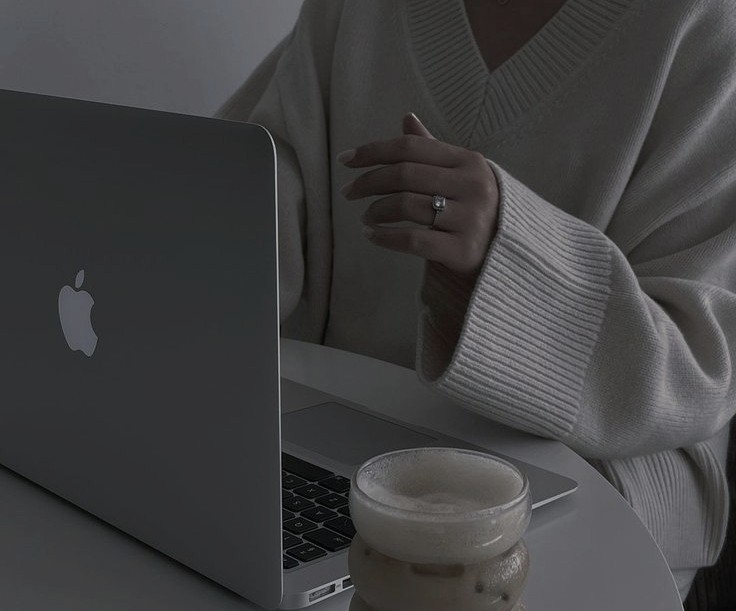 girl studying on laptop