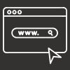 seo icon, web browser searching for a website